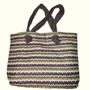 BRACIANO Large Woven Multicolor Boho Tote Shoulder Bag Handbag Lined